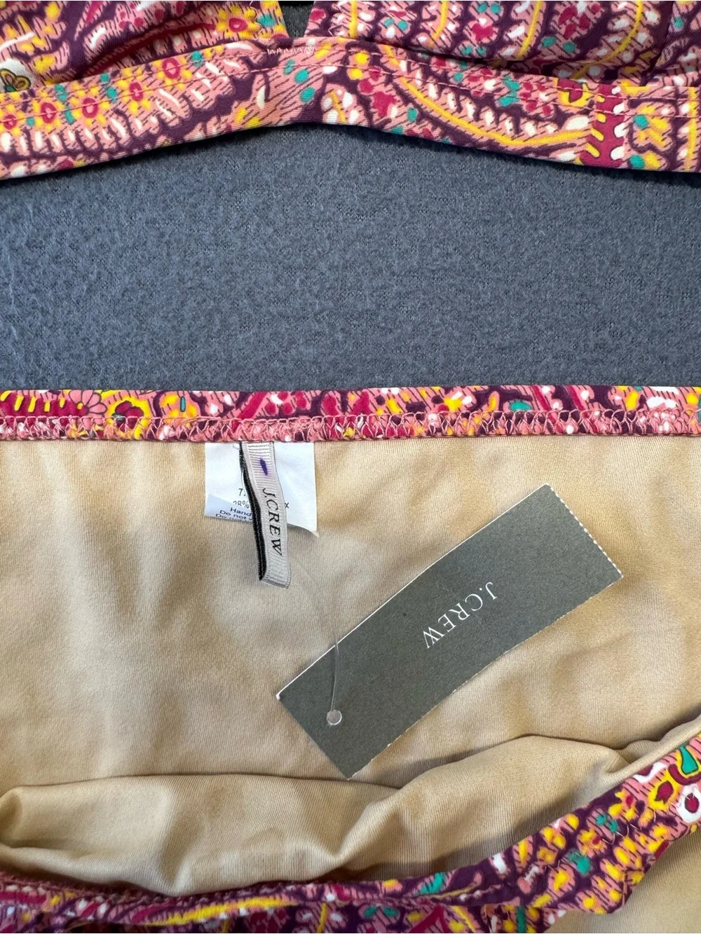 J. Crew Women’s Pink Paisley Two-Piece Bikini Set
